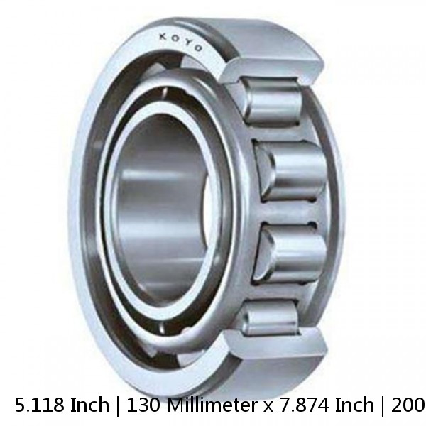 5.118 Inch | 130 Millimeter x 7.874 Inch | 200 Millimeter x 2.047 Inch | 52 Millimeter  CONSOLIDATED BEARING 23026E-KM C/3  Spherical Roller Bearings